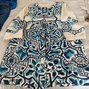 Chicos Tunic Top Indigo Blue Size 3